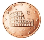 italienische 5 Cent Münze (Kolloseum in Rom) 
